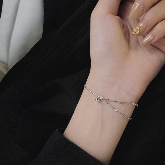 NEW 925 Sterling Silver Simple Bead Bracelet I - Picture 6 of 7